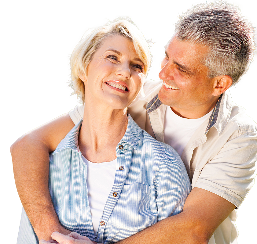 middle age couple embracing each other